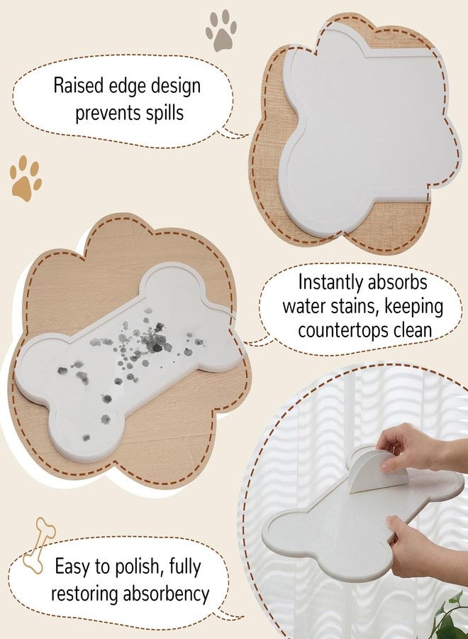 Ferrochef Stone Dry Mat for Pets, 16" x 10" Diatomaceous Earth Pet Feeding Mat, Water Bowls Quick Drying Tray for Pet Cat Dog, Non-Slip Waterproof Dog Cat Accessories for Messy Drinkers, Water Spills - Image 4